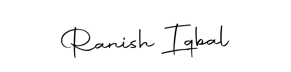 How to make Ranish Iqbal name signature. Use Autography-DOLnW style for creating short signs online. This is the latest handwritten sign. Ranish Iqbal signature style 10 images and pictures png