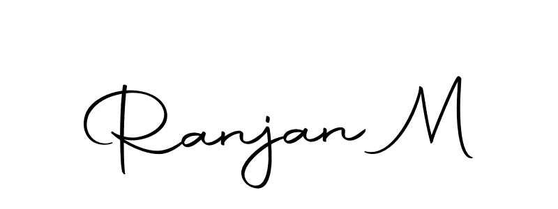 Use a signature maker to create a handwritten signature online. With this signature software, you can design (Autography-DOLnW) your own signature for name Ranjan M. Ranjan M signature style 10 images and pictures png