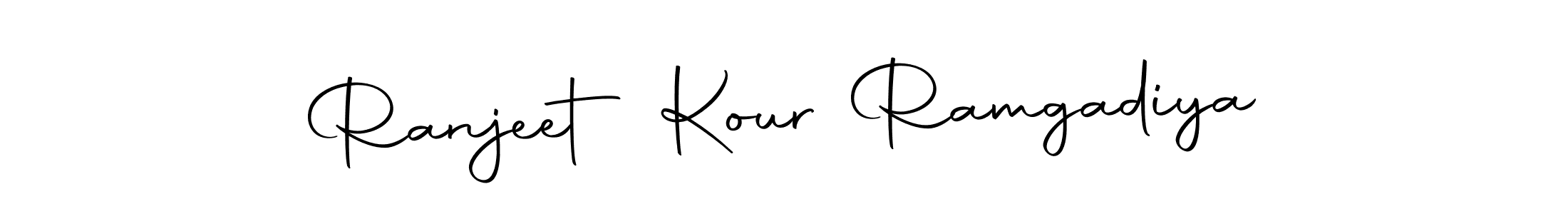 Design your own signature with our free online signature maker. With this signature software, you can create a handwritten (Autography-DOLnW) signature for name Ranjeet Kour Ramgadiya. Ranjeet Kour Ramgadiya signature style 10 images and pictures png