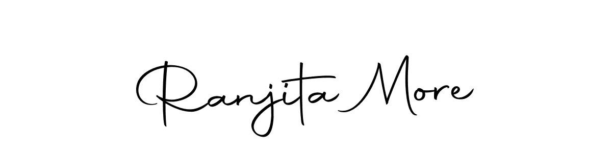 How to make Ranjita More name signature. Use Autography-DOLnW style for creating short signs online. This is the latest handwritten sign. Ranjita More signature style 10 images and pictures png