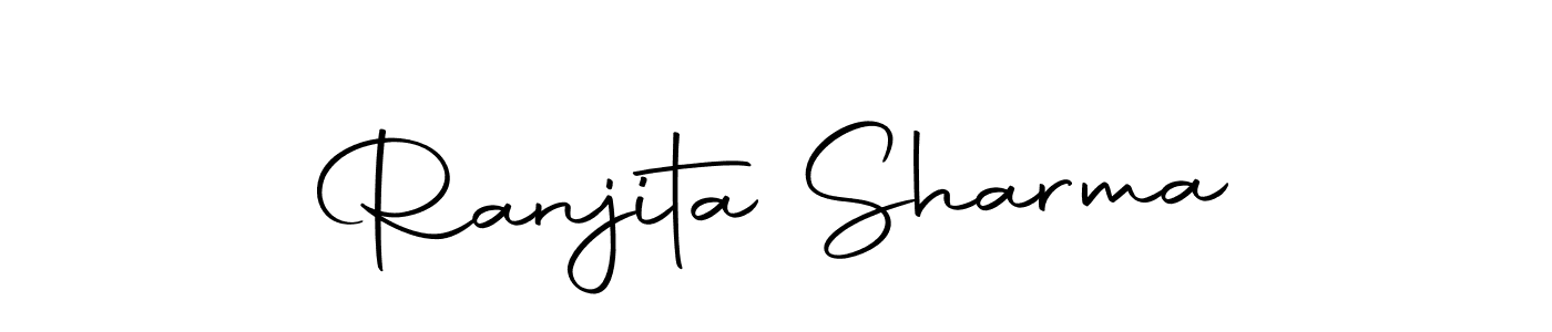How to make Ranjita Sharma name signature. Use Autography-DOLnW style for creating short signs online. This is the latest handwritten sign. Ranjita Sharma signature style 10 images and pictures png