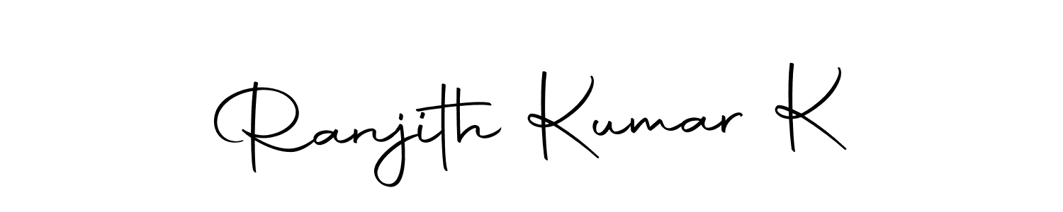 The best way (Autography-DOLnW) to make a short signature is to pick only two or three words in your name. The name Ranjith Kumar K include a total of six letters. For converting this name. Ranjith Kumar K signature style 10 images and pictures png