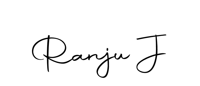 You should practise on your own different ways (Autography-DOLnW) to write your name (Ranju J) in signature. don't let someone else do it for you. Ranju J signature style 10 images and pictures png