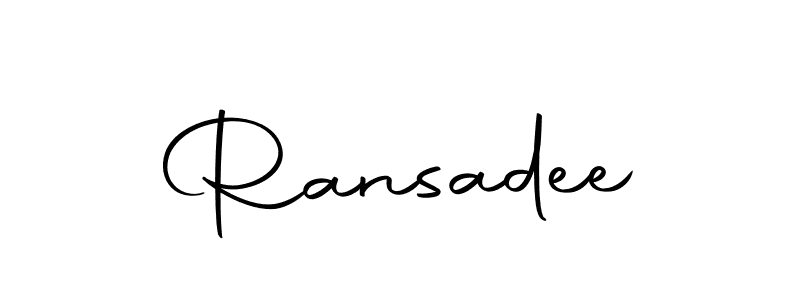 Use a signature maker to create a handwritten signature online. With this signature software, you can design (Autography-DOLnW) your own signature for name Ransadee. Ransadee signature style 10 images and pictures png