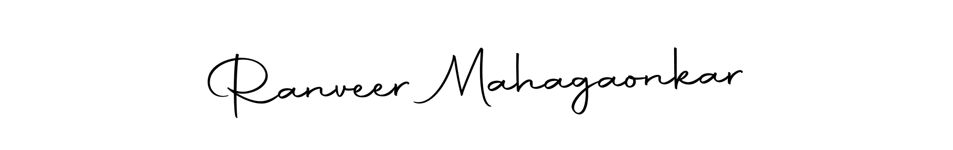 Create a beautiful signature design for name Ranveer Mahagaonkar. With this signature (Autography-DOLnW) fonts, you can make a handwritten signature for free. Ranveer Mahagaonkar signature style 10 images and pictures png