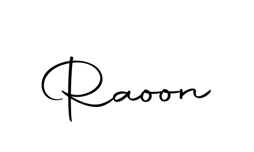 Use a signature maker to create a handwritten signature online. With this signature software, you can design (Autography-DOLnW) your own signature for name Raoon. Raoon signature style 10 images and pictures png