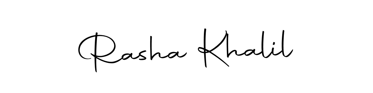 Use a signature maker to create a handwritten signature online. With this signature software, you can design (Autography-DOLnW) your own signature for name Rasha Khalil. Rasha Khalil signature style 10 images and pictures png