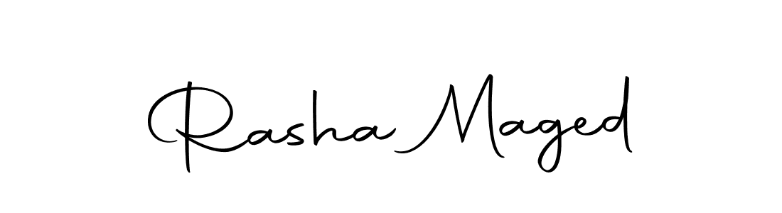 Autography-DOLnW is a professional signature style that is perfect for those who want to add a touch of class to their signature. It is also a great choice for those who want to make their signature more unique. Get Rasha Maged name to fancy signature for free. Rasha Maged signature style 10 images and pictures png