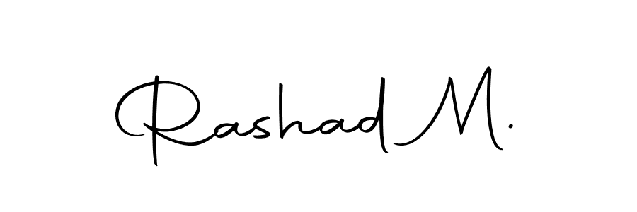 How to make Rashad M. name signature. Use Autography-DOLnW style for creating short signs online. This is the latest handwritten sign. Rashad M. signature style 10 images and pictures png