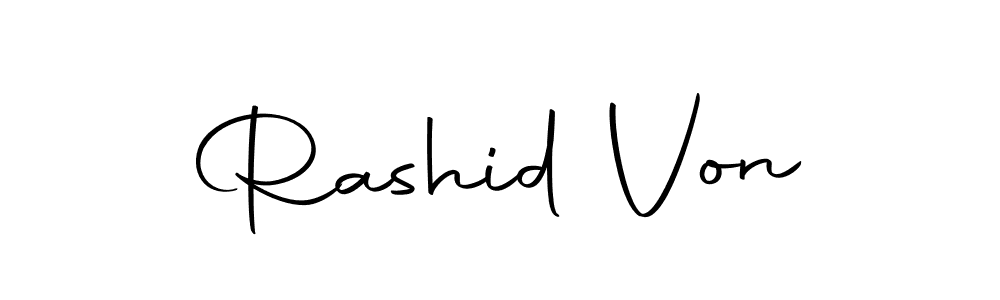 Create a beautiful signature design for name Rashid Von. With this signature (Autography-DOLnW) fonts, you can make a handwritten signature for free. Rashid Von signature style 10 images and pictures png
