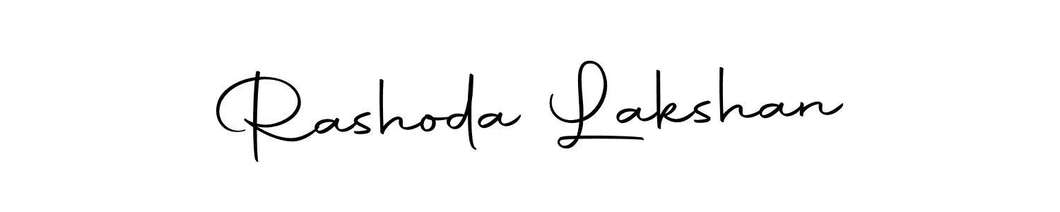 How to make Rashoda Lakshan name signature. Use Autography-DOLnW style for creating short signs online. This is the latest handwritten sign. Rashoda Lakshan signature style 10 images and pictures png