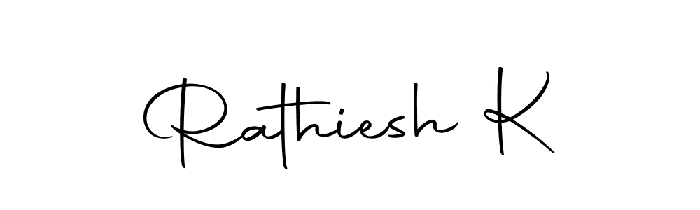 Use a signature maker to create a handwritten signature online. With this signature software, you can design (Autography-DOLnW) your own signature for name Rathiesh K. Rathiesh K signature style 10 images and pictures png