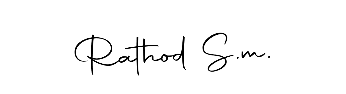 Use a signature maker to create a handwritten signature online. With this signature software, you can design (Autography-DOLnW) your own signature for name Rathod S.m.. Rathod S.m. signature style 10 images and pictures png