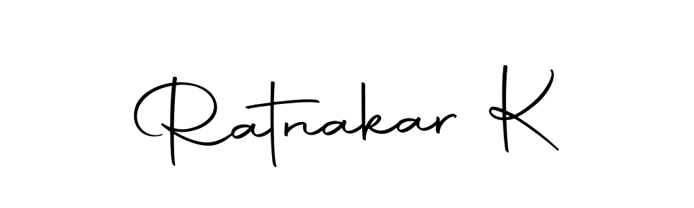 How to make Ratnakar K name signature. Use Autography-DOLnW style for creating short signs online. This is the latest handwritten sign. Ratnakar K signature style 10 images and pictures png