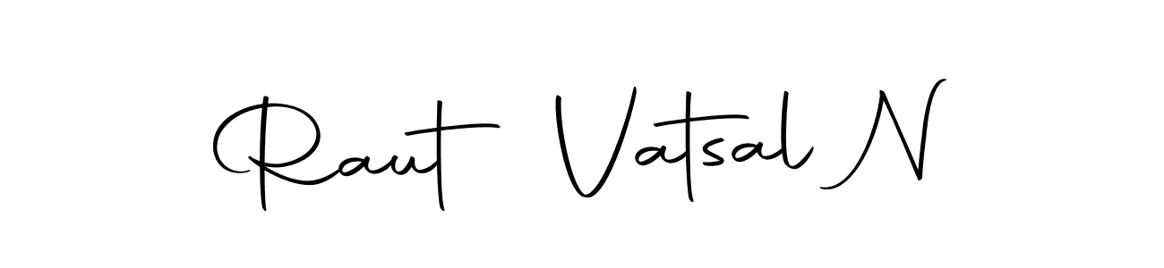 Use a signature maker to create a handwritten signature online. With this signature software, you can design (Autography-DOLnW) your own signature for name Raut Vatsal N. Raut Vatsal N signature style 10 images and pictures png