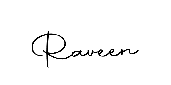 Design your own signature with our free online signature maker. With this signature software, you can create a handwritten (Autography-DOLnW) signature for name Raveen. Raveen signature style 10 images and pictures png