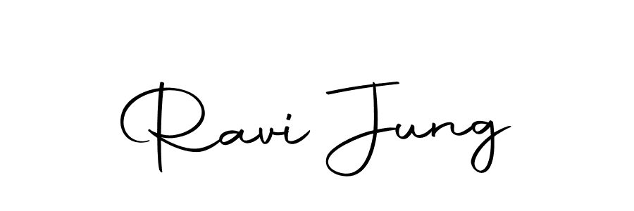 How to make Ravi Jung name signature. Use Autography-DOLnW style for creating short signs online. This is the latest handwritten sign. Ravi Jung signature style 10 images and pictures png