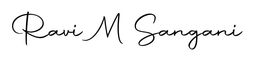 How to make Ravi M Sangani name signature. Use Autography-DOLnW style for creating short signs online. This is the latest handwritten sign. Ravi M Sangani signature style 10 images and pictures png