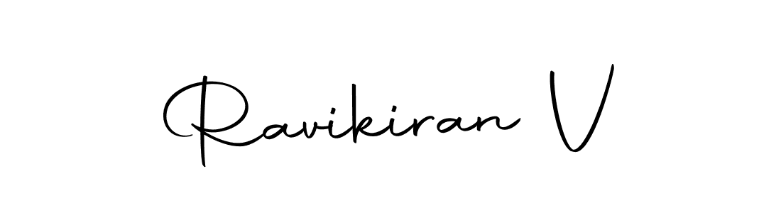 Create a beautiful signature design for name Ravikiran V. With this signature (Autography-DOLnW) fonts, you can make a handwritten signature for free. Ravikiran V signature style 10 images and pictures png