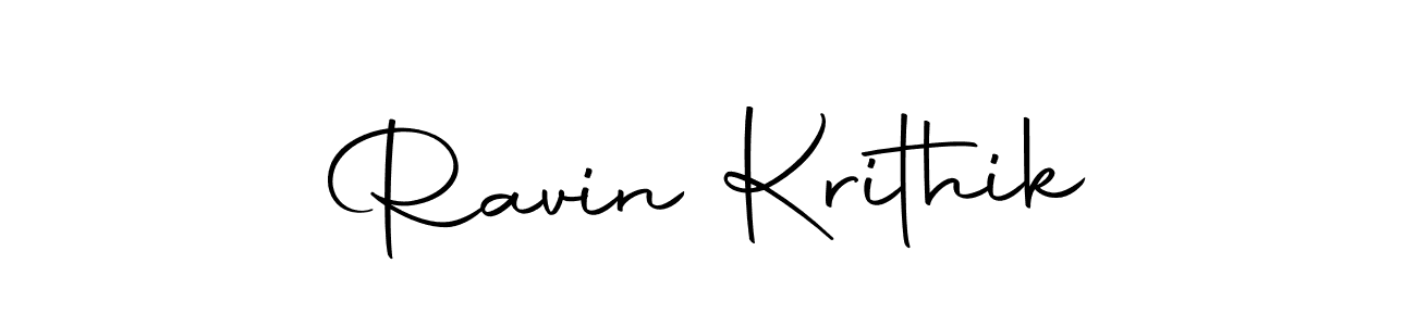 Create a beautiful signature design for name Ravin Krithik. With this signature (Autography-DOLnW) fonts, you can make a handwritten signature for free. Ravin Krithik signature style 10 images and pictures png