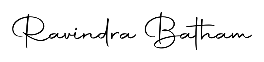 A stylish, flowing autograph style designed for name Ravindra Batham using Autography-DOLnW typography. Perfect for digital creative projects. Ravindra Batham signature style 10 images and pictures png