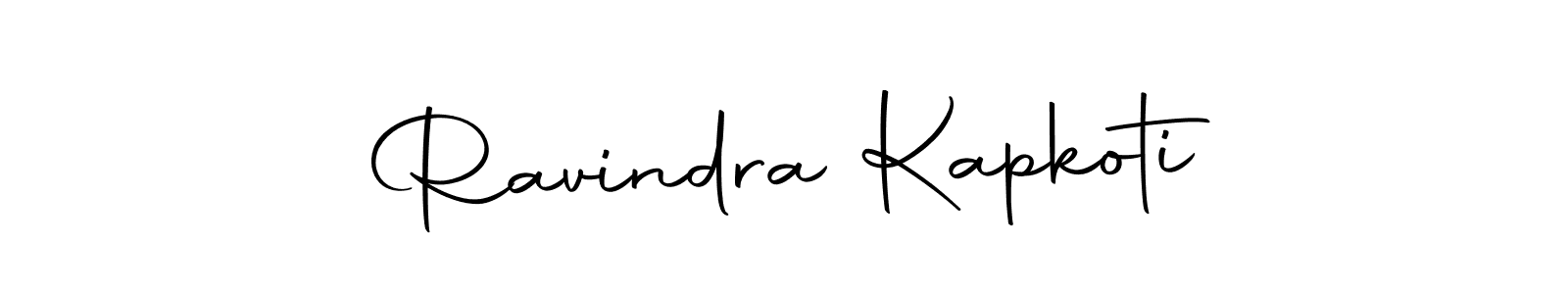 How to make Ravindra Kapkoti name signature. Use Autography-DOLnW style for creating short signs online. This is the latest handwritten sign. Ravindra Kapkoti signature style 10 images and pictures png