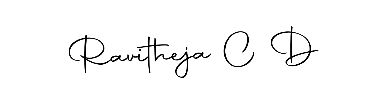 Create a beautiful signature design for name Ravitheja C D. With this signature (Autography-DOLnW) fonts, you can make a handwritten signature for free. Ravitheja C D signature style 10 images and pictures png