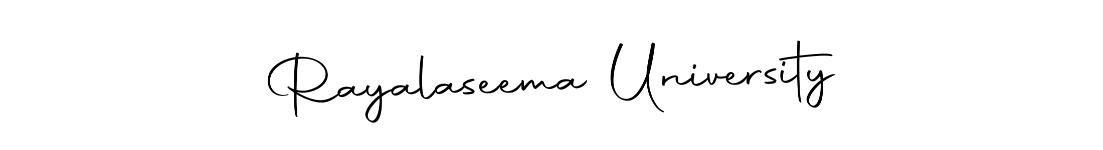 Create a beautiful signature design for name Rayalaseema University. With this signature (Autography-DOLnW) fonts, you can make a handwritten signature for free. Rayalaseema University signature style 10 images and pictures png