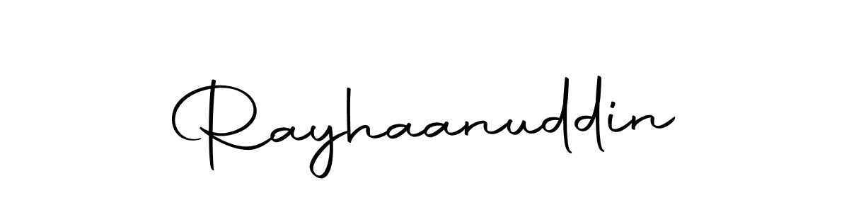 Make a beautiful signature design for name Rayhaanuddin. With this signature (Autography-DOLnW) style, you can create a handwritten signature for free. Rayhaanuddin signature style 10 images and pictures png