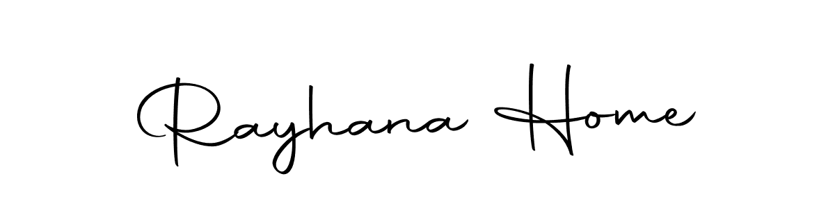 How to make Rayhana Home name signature. Use Autography-DOLnW style for creating short signs online. This is the latest handwritten sign. Rayhana Home signature style 10 images and pictures png