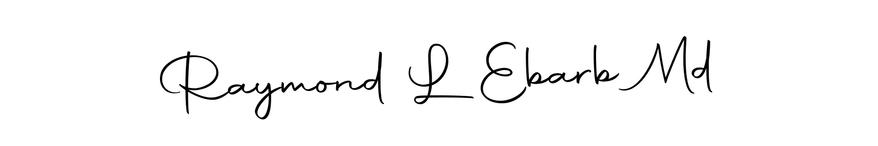 How to make Raymond L Ebarb Md name signature. Use Autography-DOLnW style for creating short signs online. This is the latest handwritten sign. Raymond L Ebarb Md signature style 10 images and pictures png
