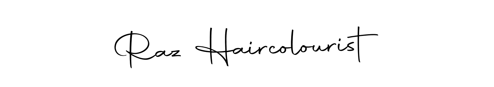 Raz Haircolourist stylish signature style. Best Handwritten Sign (Autography-DOLnW) for my name. Handwritten Signature Collection Ideas for my name Raz Haircolourist. Raz Haircolourist signature style 10 images and pictures png