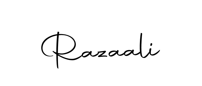 Use a signature maker to create a handwritten signature online. With this signature software, you can design (Autography-DOLnW) your own signature for name Razaali. Razaali signature style 10 images and pictures png