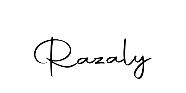 Design your own signature with our free online signature maker. With this signature software, you can create a handwritten (Autography-DOLnW) signature for name Razaly. Razaly signature style 10 images and pictures png