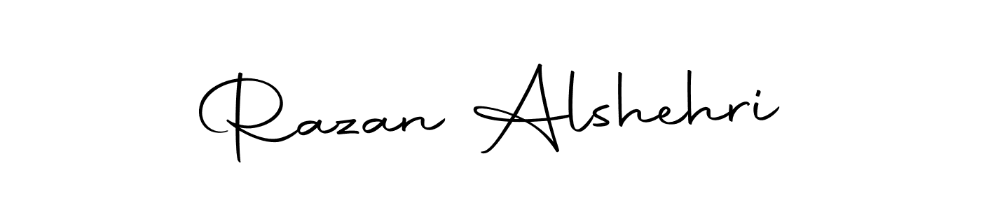 Design your own signature with our free online signature maker. With this signature software, you can create a handwritten (Autography-DOLnW) signature for name Razan Alshehri. Razan Alshehri signature style 10 images and pictures png