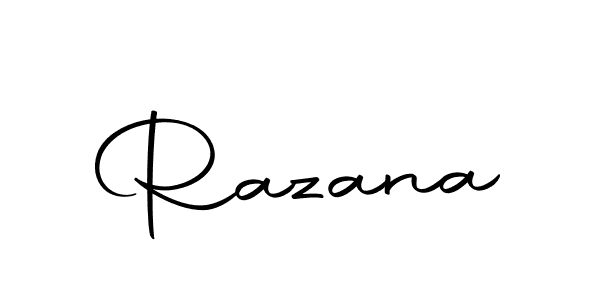 Design your own signature with our free online signature maker. With this signature software, you can create a handwritten (Autography-DOLnW) signature for name Razana. Razana signature style 10 images and pictures png