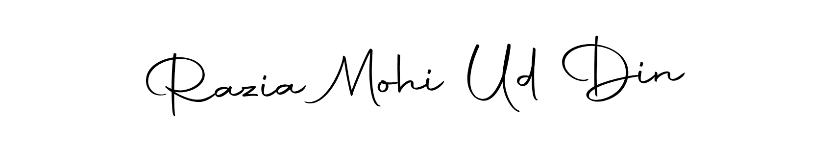 Autography-DOLnW is a professional signature style that is perfect for those who want to add a touch of class to their signature. It is also a great choice for those who want to make their signature more unique. Get Razia Mohi Ud Din name to fancy signature for free. Razia Mohi Ud Din signature style 10 images and pictures png