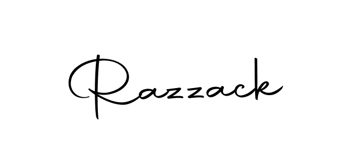 Design your own signature with our free online signature maker. With this signature software, you can create a handwritten (Autography-DOLnW) signature for name Razzack. Razzack signature style 10 images and pictures png
