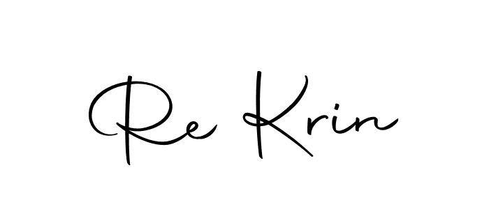 How to make Re Krin name signature. Use Autography-DOLnW style for creating short signs online. This is the latest handwritten sign. Re Krin signature style 10 images and pictures png