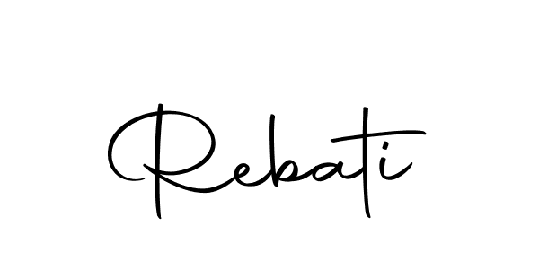 Design your own signature with our free online signature maker. With this signature software, you can create a handwritten (Autography-DOLnW) signature for name Rebati. Rebati signature style 10 images and pictures png