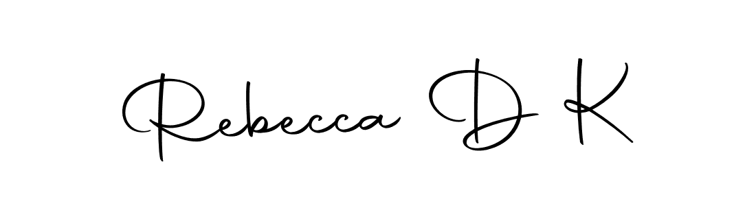How to make Rebecca D K name signature. Use Autography-DOLnW style for creating short signs online. This is the latest handwritten sign. Rebecca D K signature style 10 images and pictures png