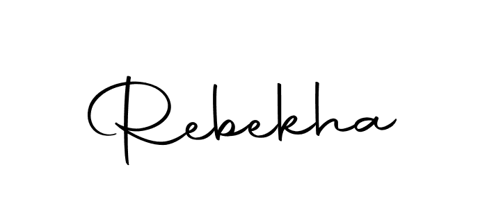 Make a beautiful signature design for name Rebekha. With this signature (Autography-DOLnW) style, you can create a handwritten signature for free. Rebekha signature style 10 images and pictures png