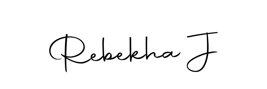 Use a signature maker to create a handwritten signature online. With this signature software, you can design (Autography-DOLnW) your own signature for name Rebekha J. Rebekha J signature style 10 images and pictures png