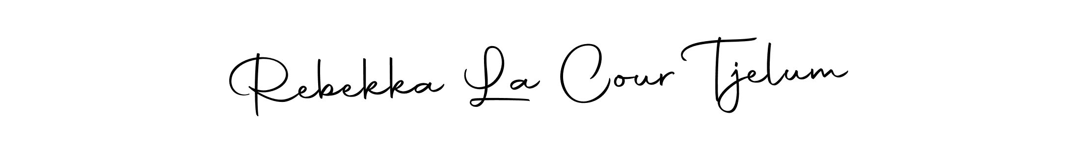 You should practise on your own different ways (Autography-DOLnW) to write your name (Rebekka La Cour Tjelum) in signature. don't let someone else do it for you. Rebekka La Cour Tjelum signature style 10 images and pictures png