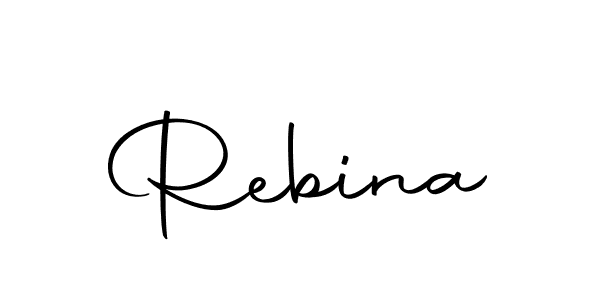 Create a beautiful signature design for name Rebina. With this signature (Autography-DOLnW) fonts, you can make a handwritten signature for free. Rebina signature style 10 images and pictures png