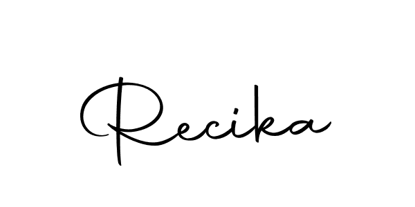 How to make Recika name signature. Use Autography-DOLnW style for creating short signs online. This is the latest handwritten sign. Recika signature style 10 images and pictures png