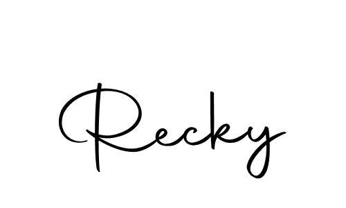 Design your own signature with our free online signature maker. With this signature software, you can create a handwritten (Autography-DOLnW) signature for name Recky. Recky signature style 10 images and pictures png