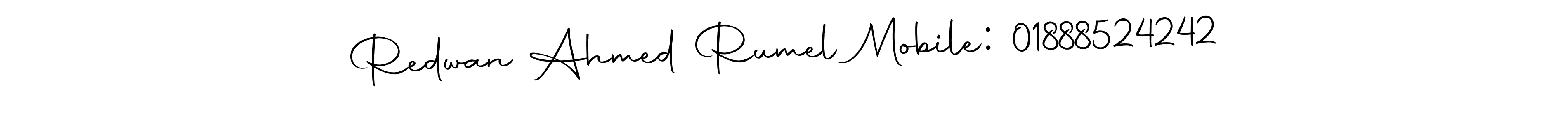 Design your own signature with our free online signature maker. With this signature software, you can create a handwritten (Autography-DOLnW) signature for name Redwan Ahmed Rumel Mobile: 01888524242. Redwan Ahmed Rumel Mobile: 01888524242 signature style 10 images and pictures png