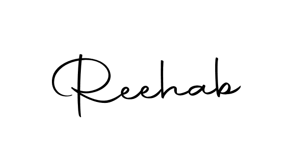 Use a signature maker to create a handwritten signature online. With this signature software, you can design (Autography-DOLnW) your own signature for name Reehab. Reehab signature style 10 images and pictures png