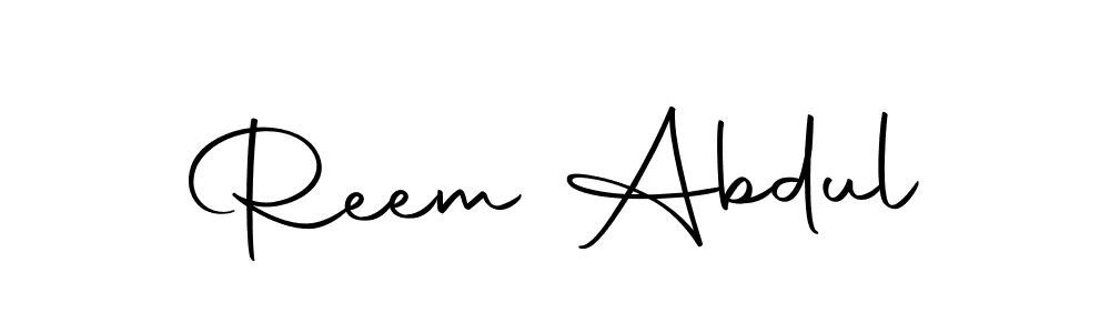 How to make Reem Abdul name signature. Use Autography-DOLnW style for creating short signs online. This is the latest handwritten sign. Reem Abdul signature style 10 images and pictures png